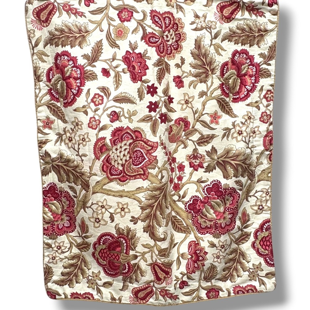 Set of 2 Standard Waverly Imperial Dress Antique Pillow Shams Cream Red Floral - Picture 2 of 8